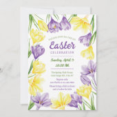 Invitation Élégant Crocus de printemps coloré Pâques (Devant)