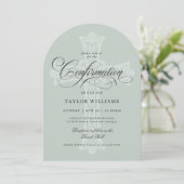 Invitation Elégant Croix celtique Sage Religieux Confirmation (Debout devant)