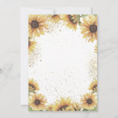 Invitation Élégant Croix d'or tournesol Baptême (Dos)