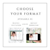 Invitation Elégant Croix Verte Photo Boy First Communion