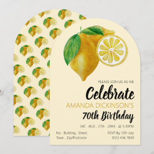 Invitation Elégant croquis de citron Anniversaire
