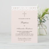 Invitation Elegant Cross Christening Christian Baptism (Debout devant)