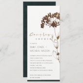 INVITATION ELÉGANT CUIVRE HYDRANGÉE DOUCHE FLORALE COUPLES (Devant / Derrière)