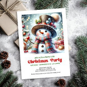Invitation Elegant cute funny snowman holiday invite festive