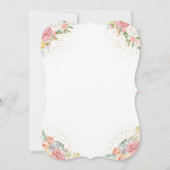 Invitation Elégant cygne or princesse rose Baby shower floral (Dos)