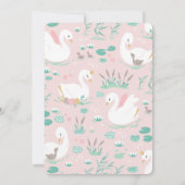 Invitation élégant cygne rose girly pour enfants (Dos)
