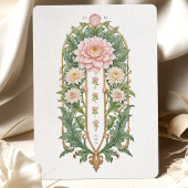 Invitation Elégant Dahlia Art Nouveau Mariage rose douce