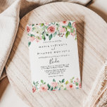 Invitation Élégant Dainty Automne Floral Mariage espagnol<br><div class="desc">Cet élégant faire-part de mariage espagnol floral d'automne est parfait pour un mariage moderne. Le design présente des roses illustrées de rose,  de blush et de blanc,  des pivoines avec feuillage vert groupé en bouquets,  accentuant les belles couleurs d'automne.</div>