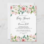 Invitation Élégant Dainty Baby shower floral d'automne (Devant)