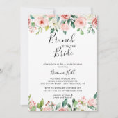 Invitation Élégant Dainty Brunch floral avec la douche de mar (Devant)