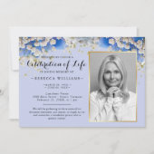 Invitation Elégant Daisy Floral Photo Célébration de la vie (Devant)