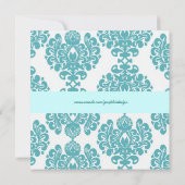 Invitation Élégant Damas de mariage (Dos)