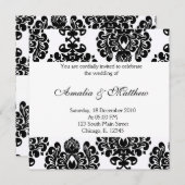 Invitation Élégant Damas de mariage (Devant / Derrière)