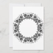 Invitation Elégant Damask Floral Black & White Mariage (Dos)