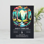 Invitation Élégant dans l'Anniversaire de enfant des bois (Debout devant)