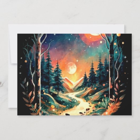 Invitation Élégant dans le Baby shower magique des Bois (Dos)