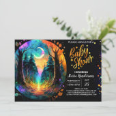 Invitation Élégant dans le Baby shower magique des Bois (Debout devant)