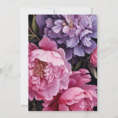 Invitation Elégant Dark Floral Card Shower 70e anniversaire (Dos)