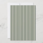 Invitation Elegant Dark Green and Cream Stripes Save the Date (Dos)
