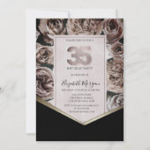 Invitation Elégant Dark Roses 35e anniversaire (Devant)