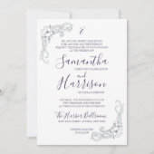 Invitation élégant de lavande et minimal floral de (Devant)