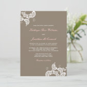 Invitation élégant de mariage de Boho de paon (Debout devant)