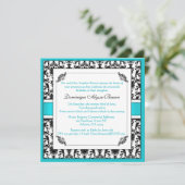 Invitation élégant de remous de damassé [Teal] (Debout devant)