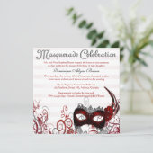 Invitation élégant de remous de mascarade [rouge] (Debout devant)