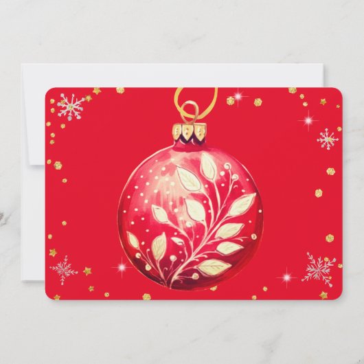 Invitation Élégant décor magique de Noël rouge (Dos)