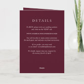 Invitation Elegant Deep Burgundy Classic Wedding (Dos)