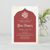 Invitation Elegant Deep Red Moroccan Arch Iftar Dinner (Debout devant)