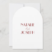 Invitation Elegant Deep Red White Burgundy Arched Wedding (Dos)