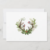 Invitation Élégant Deer Poinsettia FÊTE DE Noël (Dos)