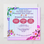 Invitation Élégant dégradé rose et vert Mariage floral (Devant)