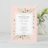 Invitation Élégant déjeuner d'affaires rose pâle (Debout devant)