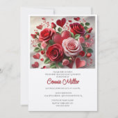 Invitation Élégant déjeuner d'anniversaire de Saint-Valentin (Devant)