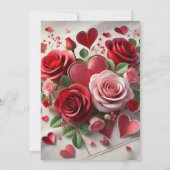 Invitation Élégant déjeuner d'anniversaire de Saint-Valentin (Dos)