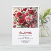 Invitation Élégant déjeuner d'anniversaire de Saint-Valentin (Debout devant)