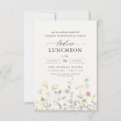 Invitation Élégant déjeuner de charité Fleurs sauvages florau (Devant)