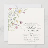 Invitation Élégant déjeuner de charité Fleurs sauvages florau (Devant)