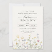 Invitation Élégant déjeuner de charité Fleurs sauvages florau (Devant)