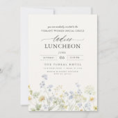 Invitation Élégant déjeuner de charité Fleurs sauvages florau (Devant)