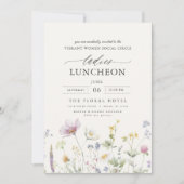 Invitation Élégant déjeuner de charité Fleurs sauvages florau (Devant)