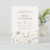 Invitation Élégant déjeuner de charité Fleurs sauvages florau (Debout devant)