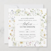 Invitation Élégant déjeuner de charité Fleurs sauvages florau (Devant)