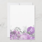 Invitation Élégant Déjeuner de Mariage Floral Script Lilas Ar (Dos)