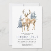 Invitation Élégant Déjeuner de Noël de l'Arbre de Cerf (Devant)