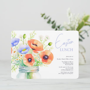 Invitation Élégant déjeuner de Pâques Floral