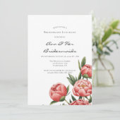 Invitation Élégant déjeuner d'Elegant Orange Peony Peony Brid (Debout devant)