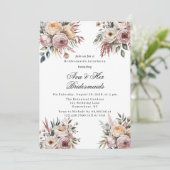 Invitation Élégant déjeuner floral rose rose pâle (Debout devant)